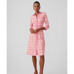 J.Mclaughlin Kailyn Dress Catalina Cloth In Garden Mosaic Waves A Line Size S